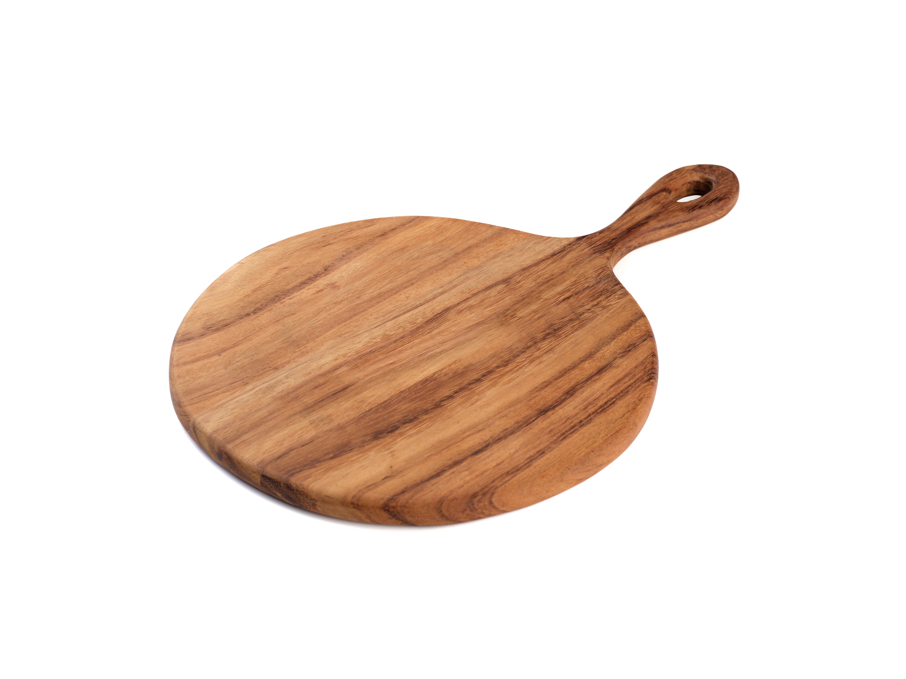 round serving board with handle