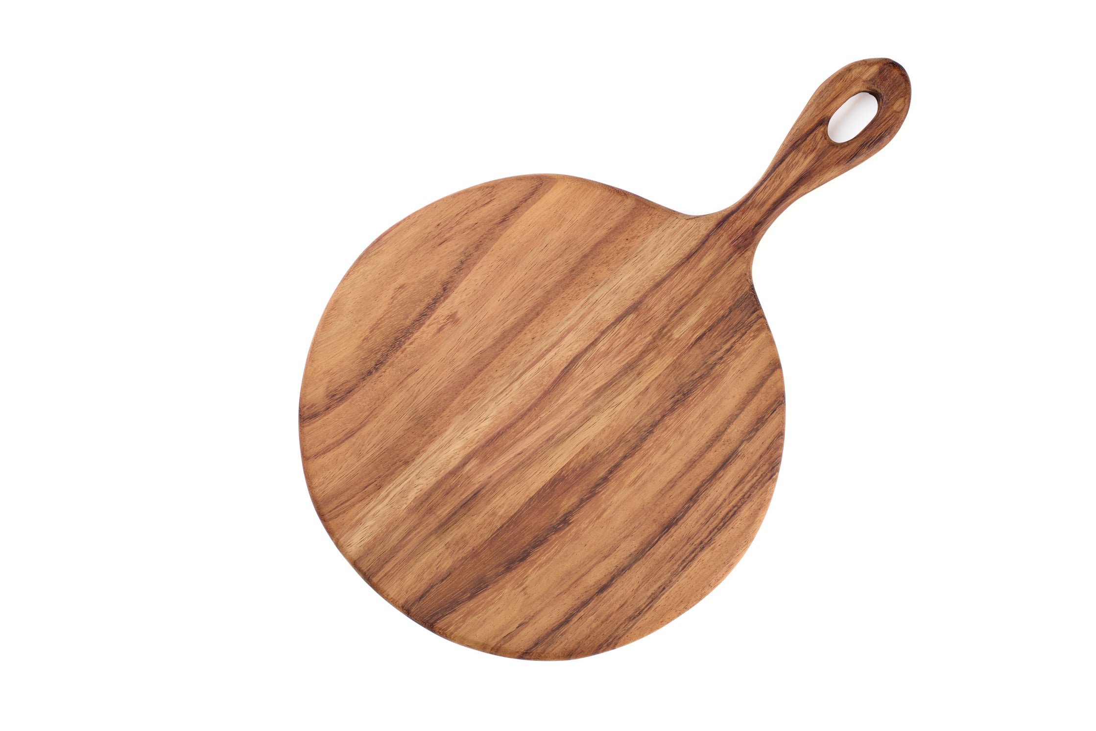 round serving board with handle