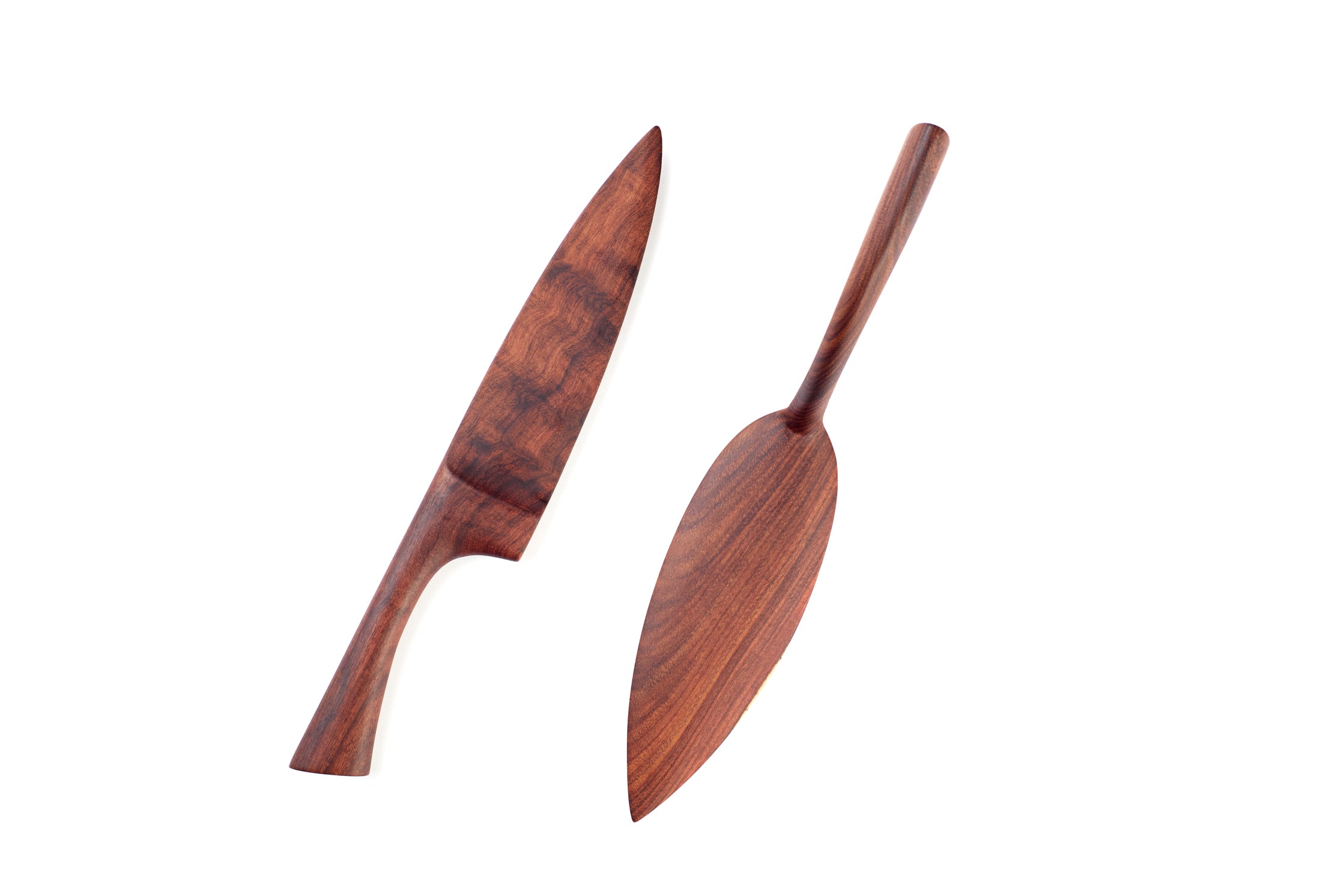 hardwood server and wooden knife set