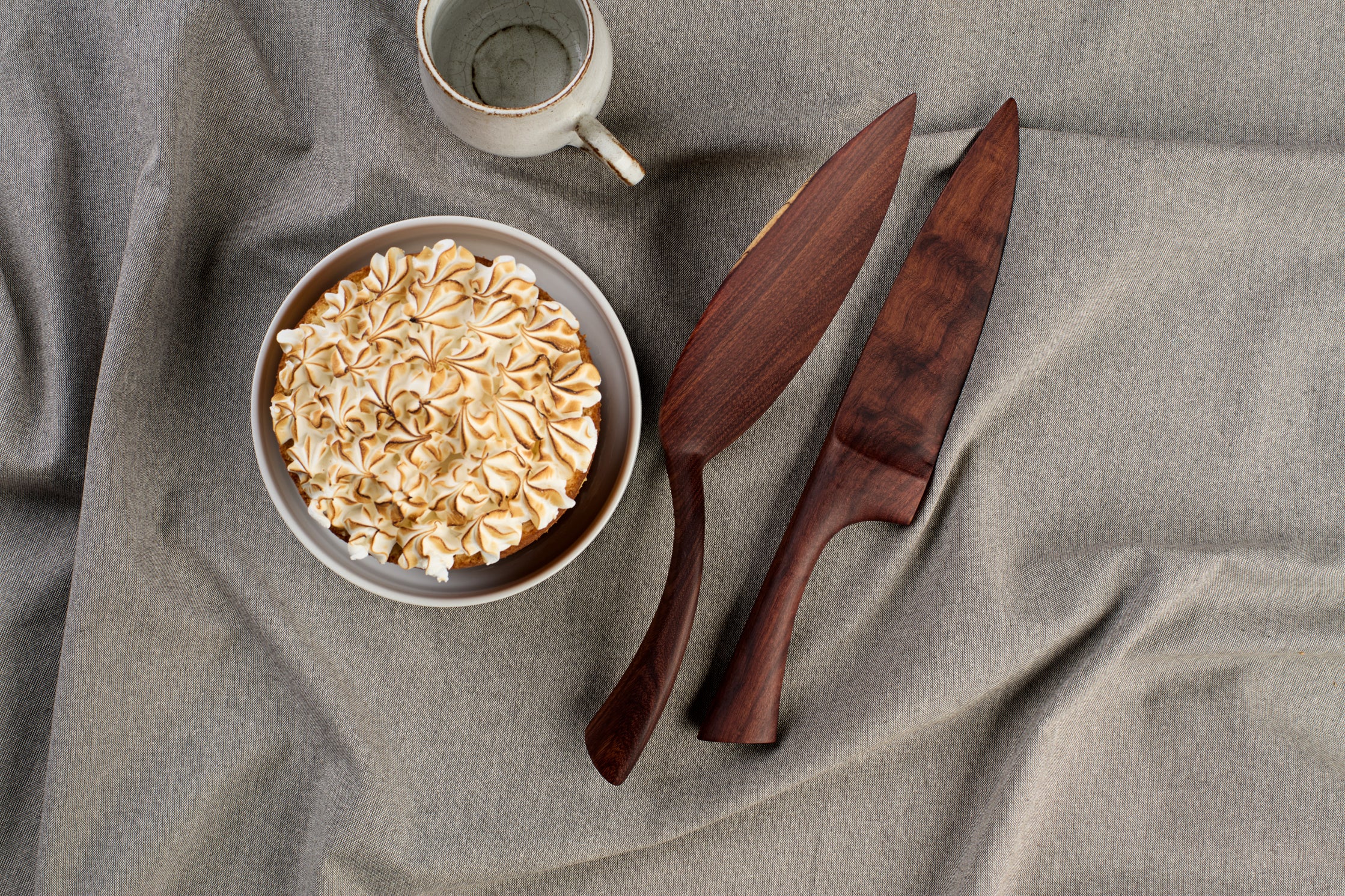 hardwood server and wooden knife set