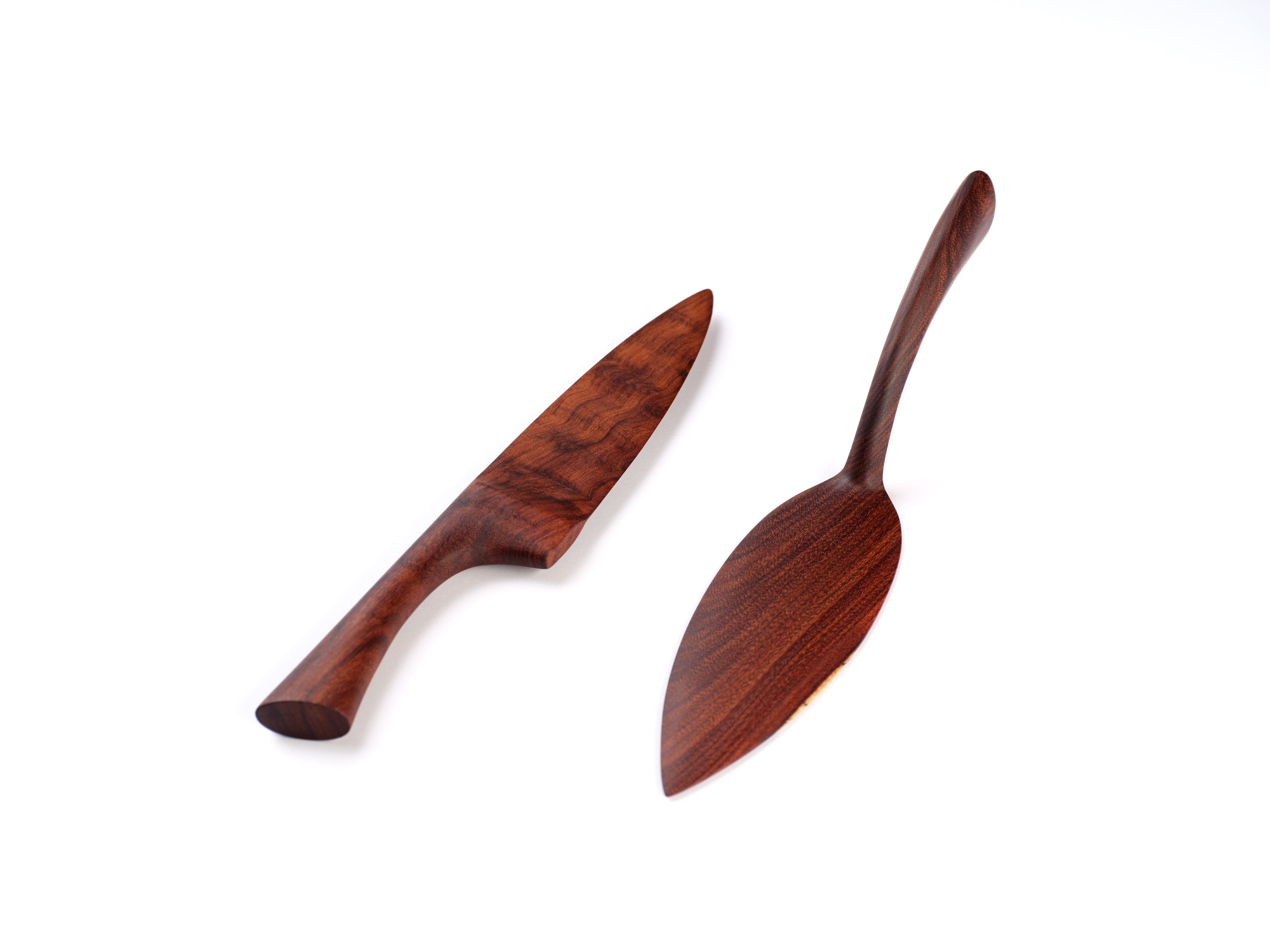 hardwood server and wooden knife set